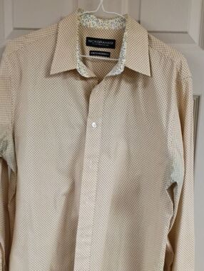Nick Graham Men's Yellow Micro-Check Button-Up Shirt